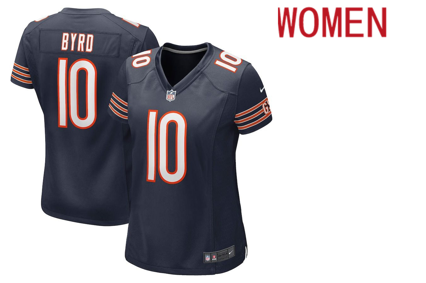 Women Chicago Bears #10 Damiere Byrd Nike Navy Game NFL Jersey